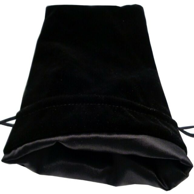DO NOT USE - FanRoll Large Black Velvet Dice Bag with Black Satin Lining | Odin's Place