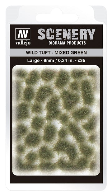 Vallejo Scenery: Wild Tuft - Mixed Green (6mm) | Odin's Place
