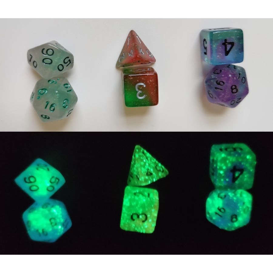 Sirius Dice Peacock Glowworm Poly 7 Set | Odin's Place