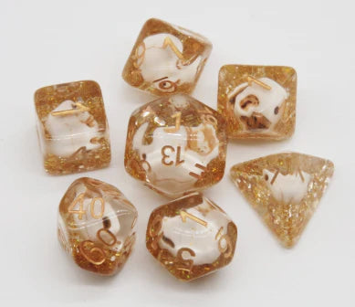 Foam Brain Poly 7 Set: Skull and Gold Glitter | Odin's Place