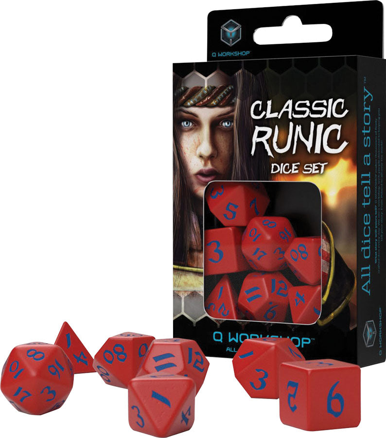 Q Workshop Runic Red and Blue Poly 7 Set | Odin's Place