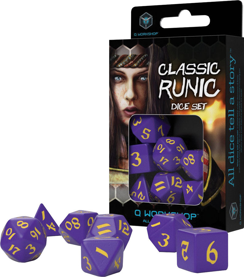 Q Workshop Runic Purple and Yellow Poly 7 Set | Odin's Place