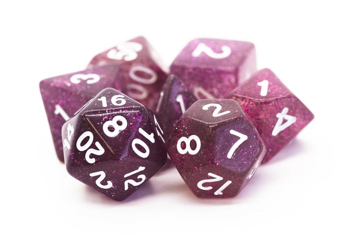 Old School Dice Sparkle Purple Poly 7 Set | Odin's Place