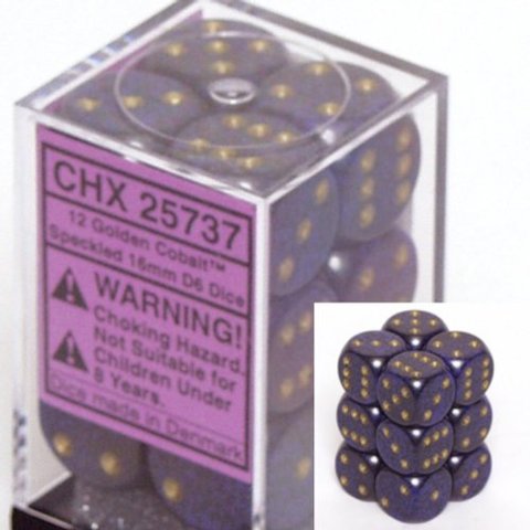 Chessex Speckled Golden Cobalt 16mm d6 Set | Odin's Place