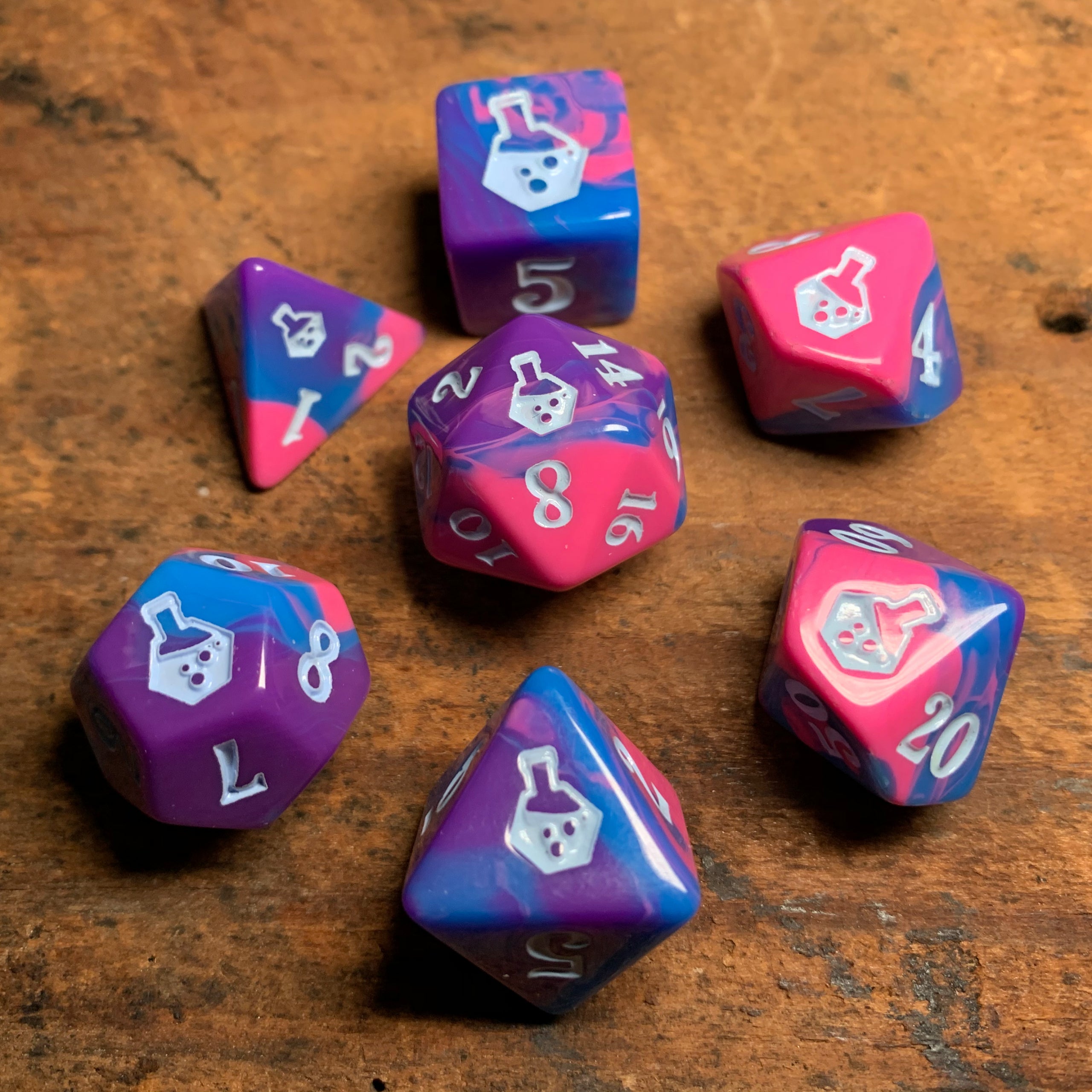 PolyDice Potions Poly 7 Set: Assorted Colors | Odin's Place