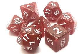 Old School Dice: Sparkle-Translucent Coral | Odin's Place