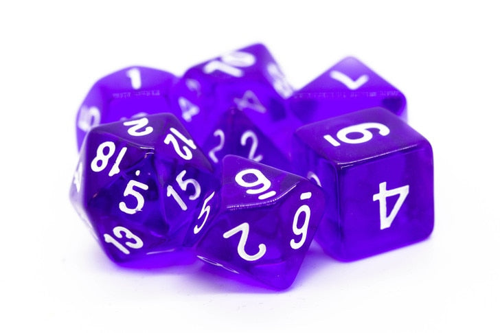 Old School Dice Traslucent Purple Poly 7 Set | Odin's Place