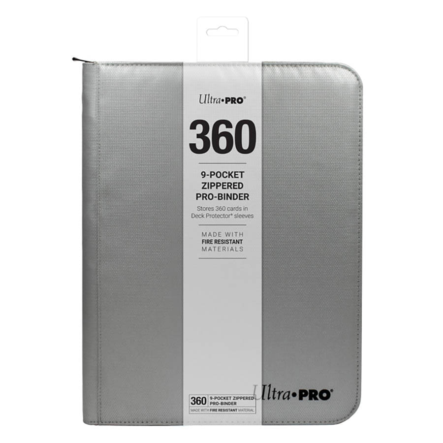 Ultra Pro 9-Pocket Zippered Pro Binder Silver 360 | Odin's Place