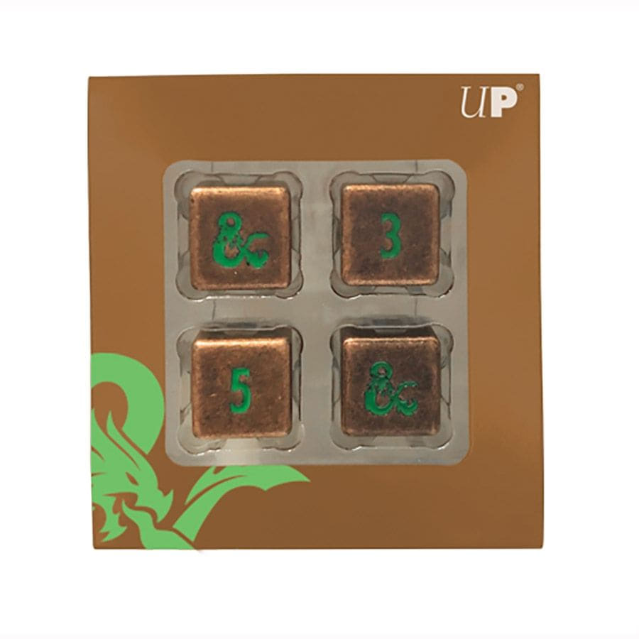Ultra Pro Heavy Metal D&D 4 x D6 Copper With Green Dice Set | Odin's Place