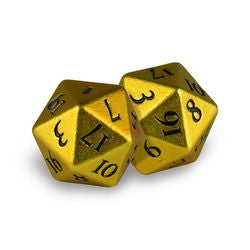 ULTRA PRO: HEAVY METAL DICE - D20 SET OF 2 BUMBLEBEE WITH BLACK NUMBERS | Odin's Place