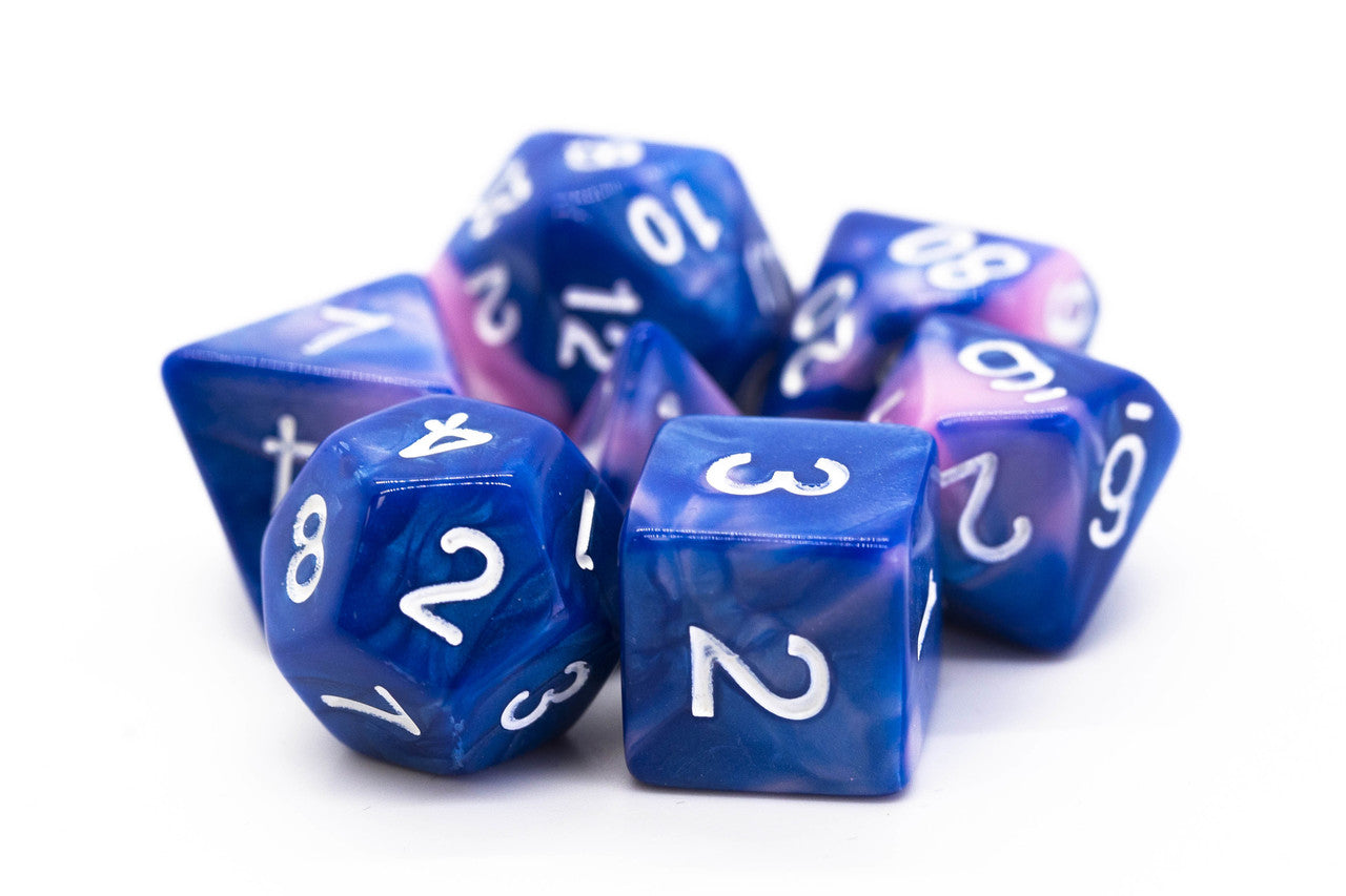 Old School Dice Vorpal Blue Pink Poly 7 Set | Odin's Place