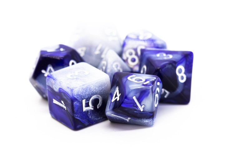 Old School Dice Vorpal Purple Gray Poly 7 Set | Odin's Place