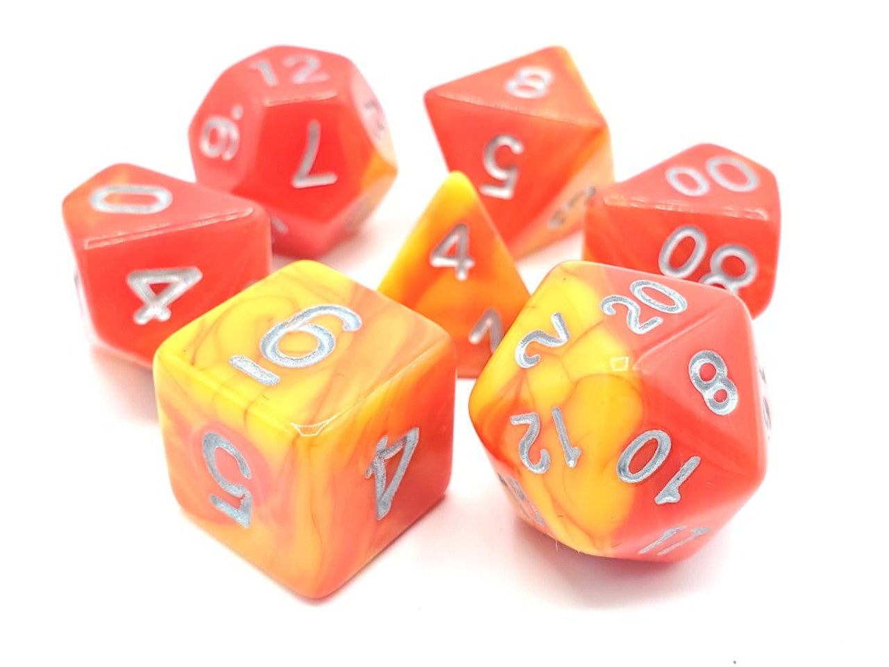 Old School Dice Vorpal - Red and Yellow Poly 7 Set | Odin's Place