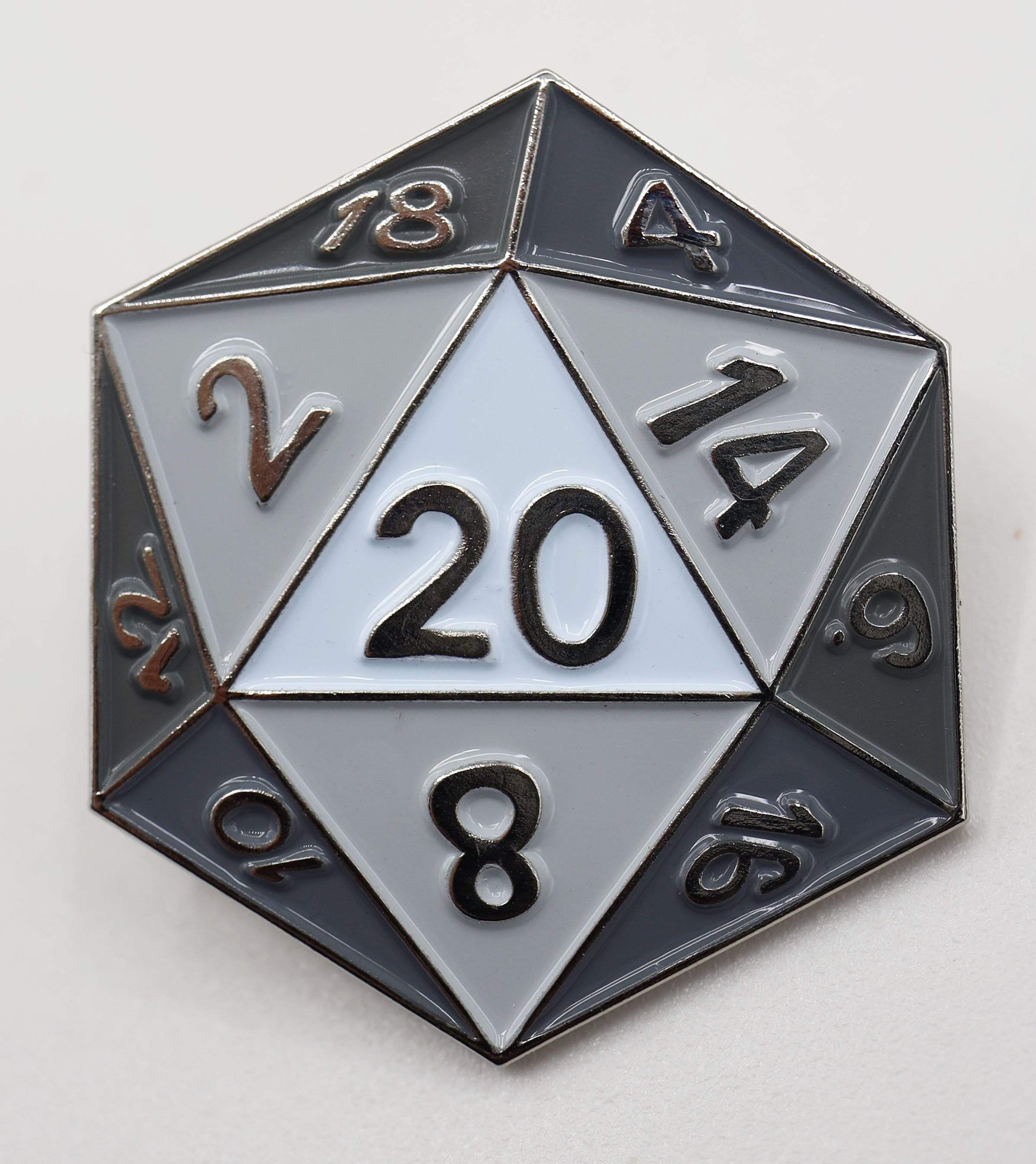 Foam Brain Pin: White D20 | Odin's Place