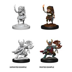 Wizkids Dungeons and Dragons: NOLZUR'S MARVELOUS UNPAINTED MINIATURES -W6-FEMALE HALFLING FIGHTER | Odin's Place
