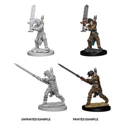 Wizkids Pathfinder: DEEP CUTS UNPAINTED MINIATURES -W6-FEMALE HUMAN BARBARIAN | Odin's Place
