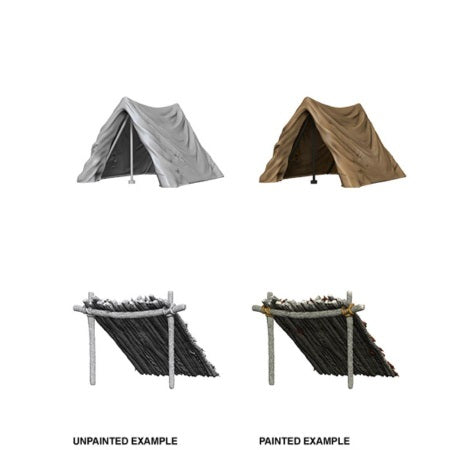 WIZKIDS DEEP CUTS UNPAINTED MINIATURES -W10-TENT AND LEAN-TO | Odin's Place