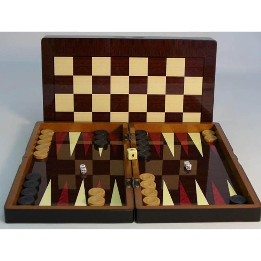 Worldwide Imports Woodgrain Backgammon Set Decoupage | Odin's Place