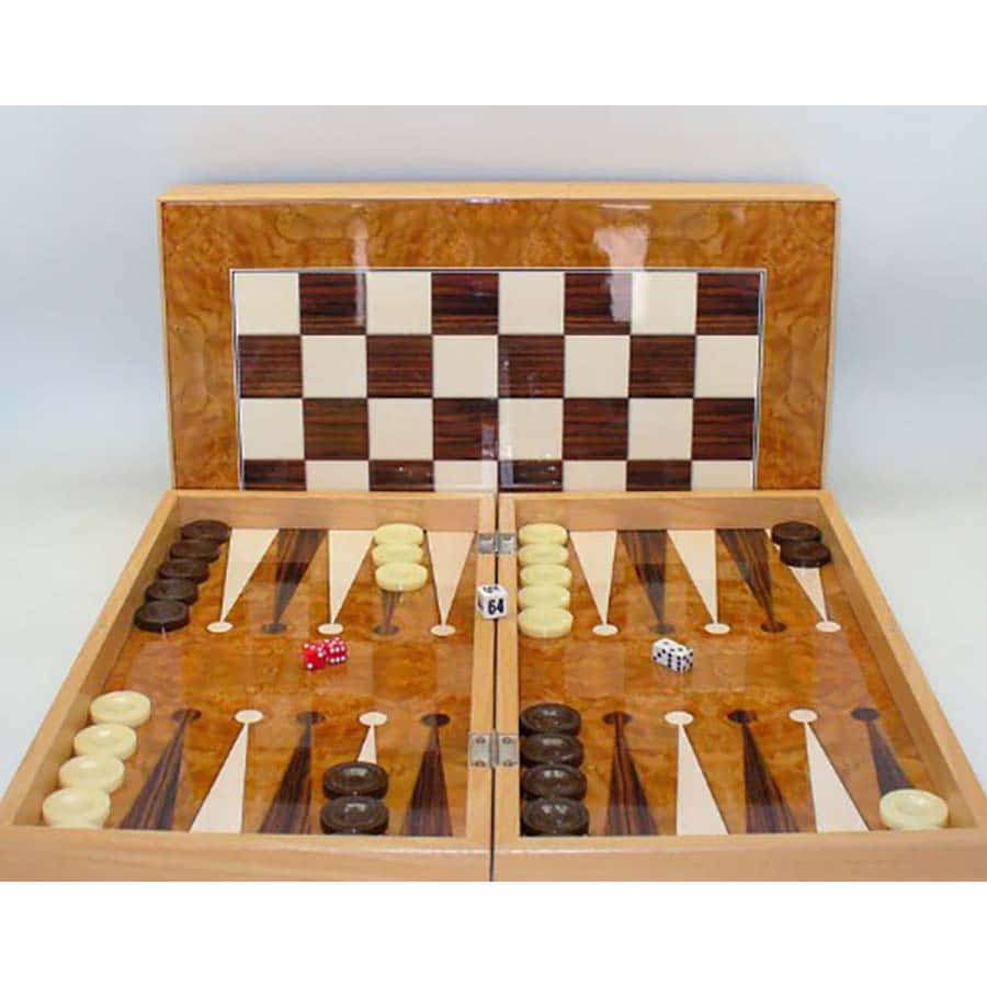 Burlwood Backgammon Board and Set | Odin's Place
