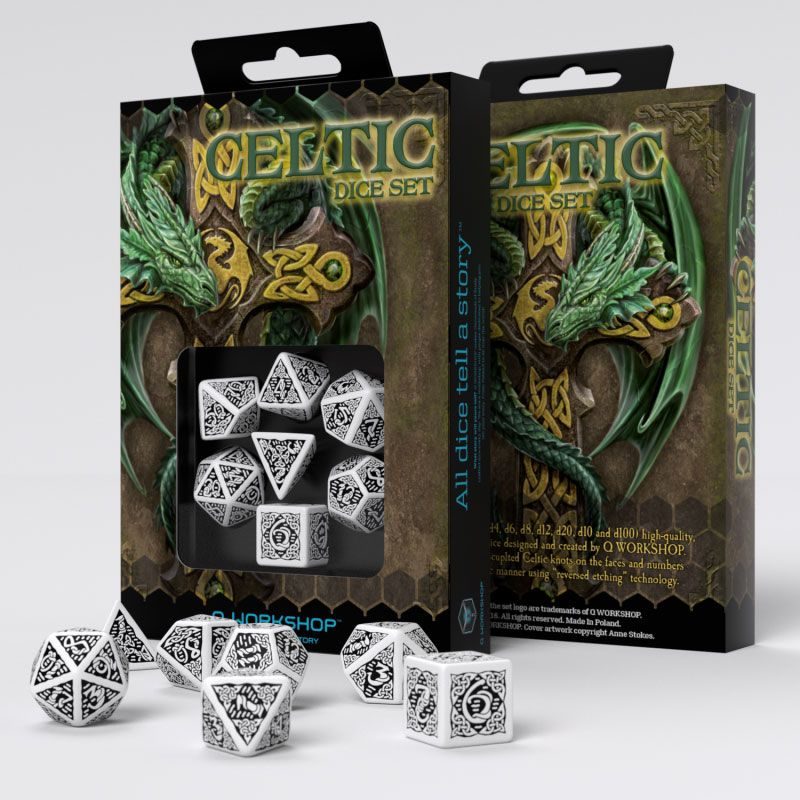 Q Workshop Celtic White and Black Poly 7 Set | Odin's Place