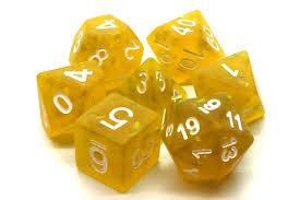 Old School Dice: Infused-Frosted Firefly Yellow with White | Odin's Place